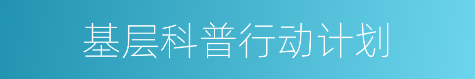 基层科普行动计划的同义词