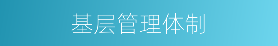 基层管理体制的同义词