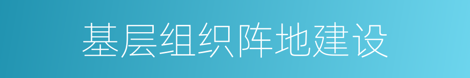 基层组织阵地建设的同义词