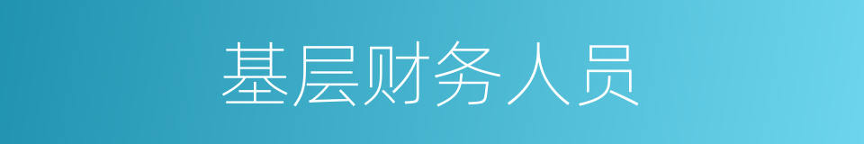 基层财务人员的同义词