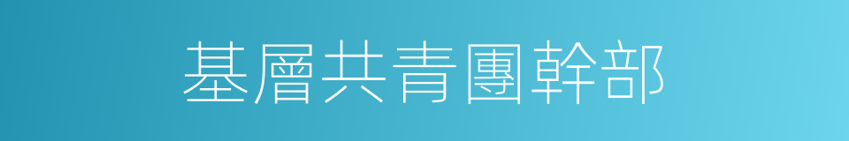 基層共青團幹部的同義詞