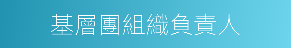 基層團組織負責人的同義詞