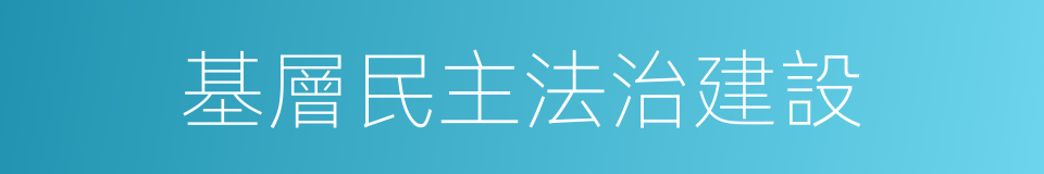 基層民主法治建設的同義詞