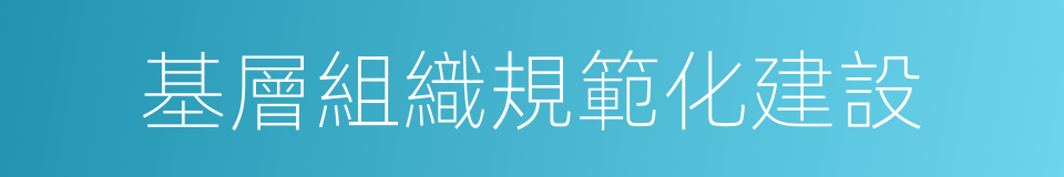 基層組織規範化建設的同義詞