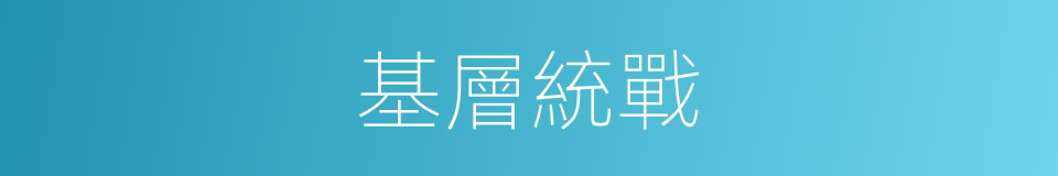 基層統戰的同義詞