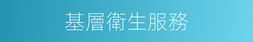 基層衛生服務的同義詞