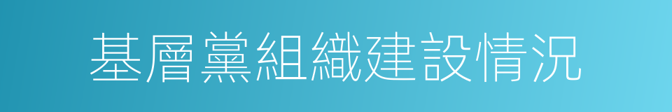 基層黨組織建設情況的同義詞