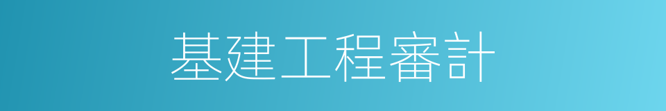 基建工程審計的同義詞