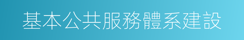 基本公共服務體系建設的同義詞