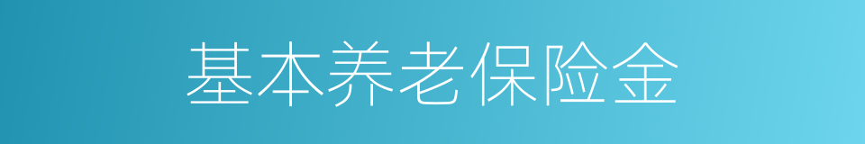 基本养老保险金的同义词