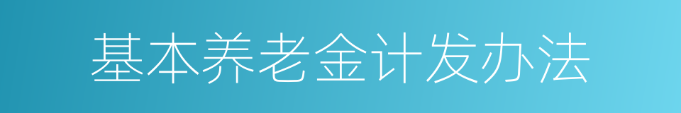 基本养老金计发办法的同义词