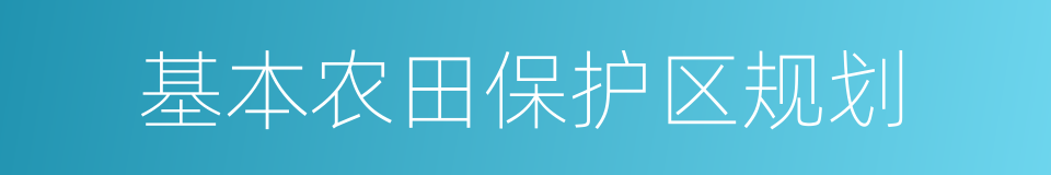 基本农田保护区规划的同义词