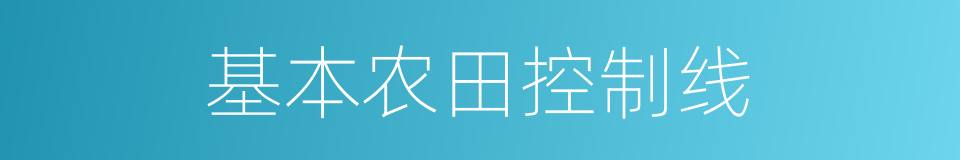 基本农田控制线的同义词