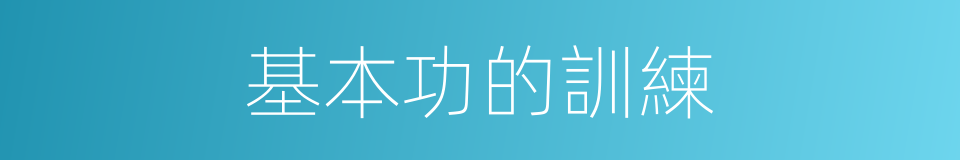 基本功的訓練的同義詞
