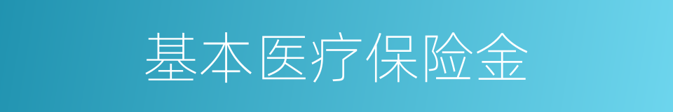 基本医疗保险金的同义词