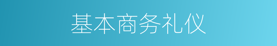基本商务礼仪的同义词