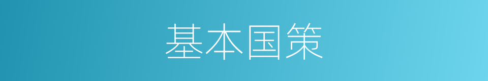 基本国策的意思