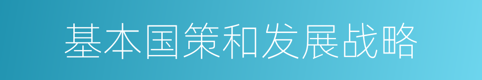 基本国策和发展战略的同义词