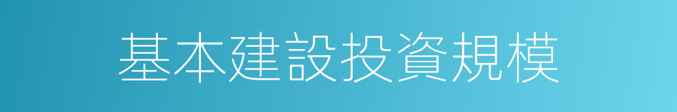 基本建設投資規模的意思