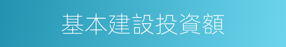 基本建設投資額的同義詞