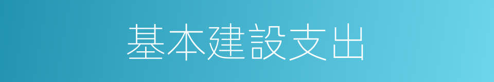 基本建設支出的意思