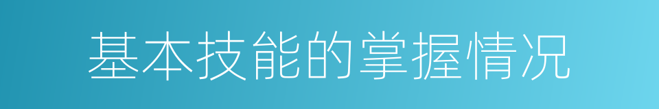 基本技能的掌握情况的同义词