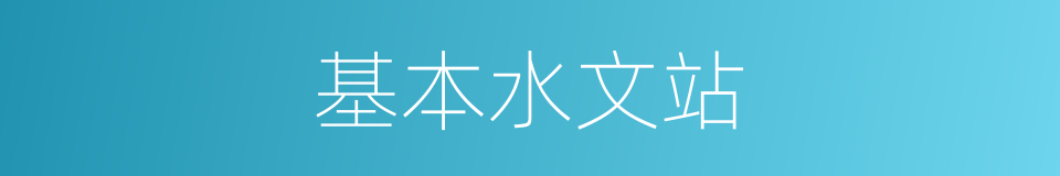 基本水文站的同义词