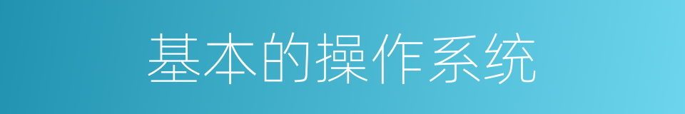 基本的操作系统的同义词