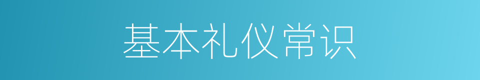 基本礼仪常识的同义词