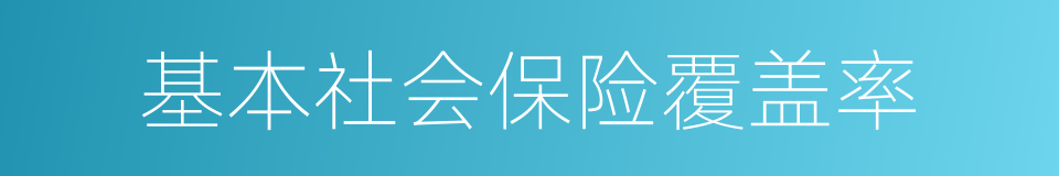 基本社会保险覆盖率的同义词