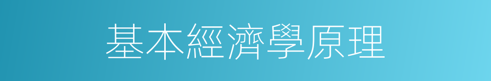 基本經濟學原理的同義詞