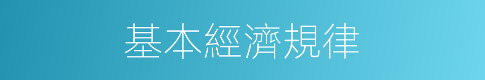 基本經濟規律的同義詞