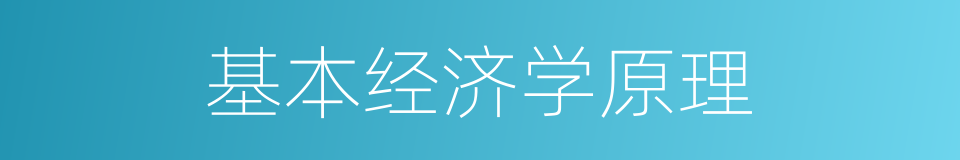 基本经济学原理的同义词