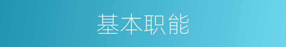 基本职能的同义词