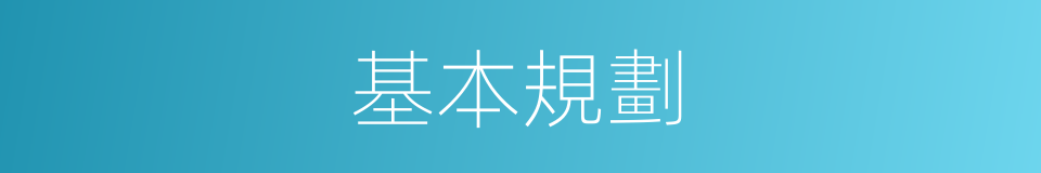 基本規劃的同義詞