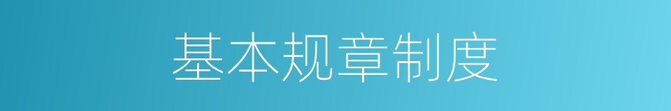 基本规章制度的同义词