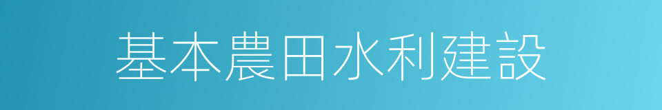 基本農田水利建設的同義詞