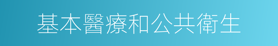 基本醫療和公共衛生的同義詞