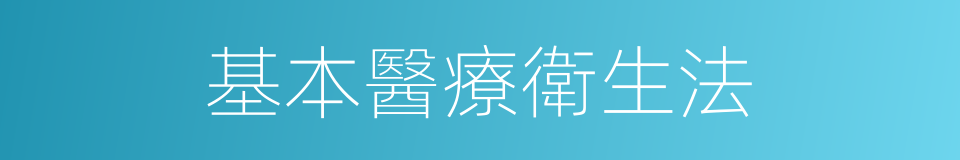 基本醫療衛生法的同義詞