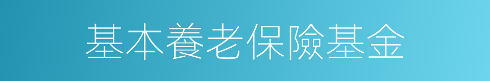 基本養老保險基金的同義詞