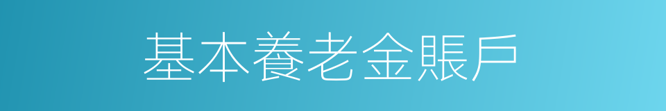 基本養老金賬戶的同義詞