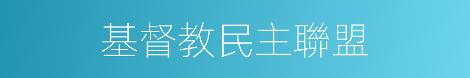 基督教民主聯盟的同義詞