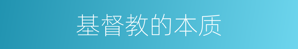 基督教的本质的同义词