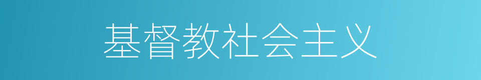 基督教社会主义的同义词