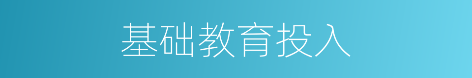 基础教育投入的同义词