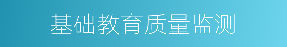 基础教育质量监测的同义词