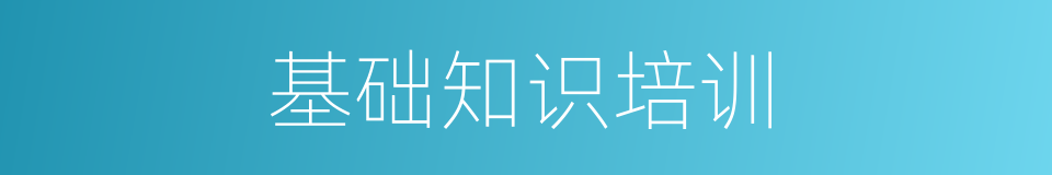 基础知识培训的同义词