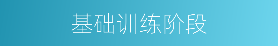 基础训练阶段的同义词