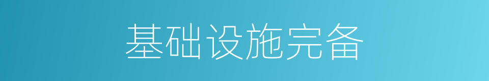 基础设施完备的同义词