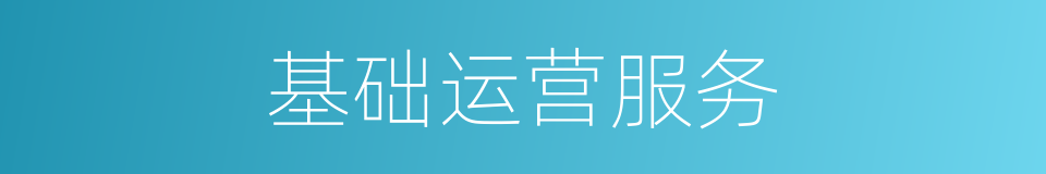 基础运营服务的同义词